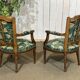 Pair of Louis XVI style armchairs in beech from the 19th century.