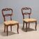 Antique Louis-Philippe chairs in walnut and fabric, 19th century
