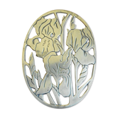 Dessous de plat en laiton cuivre jaune France années 20 / Art Nouveau / Iris