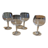 4 verres ballons en cristal