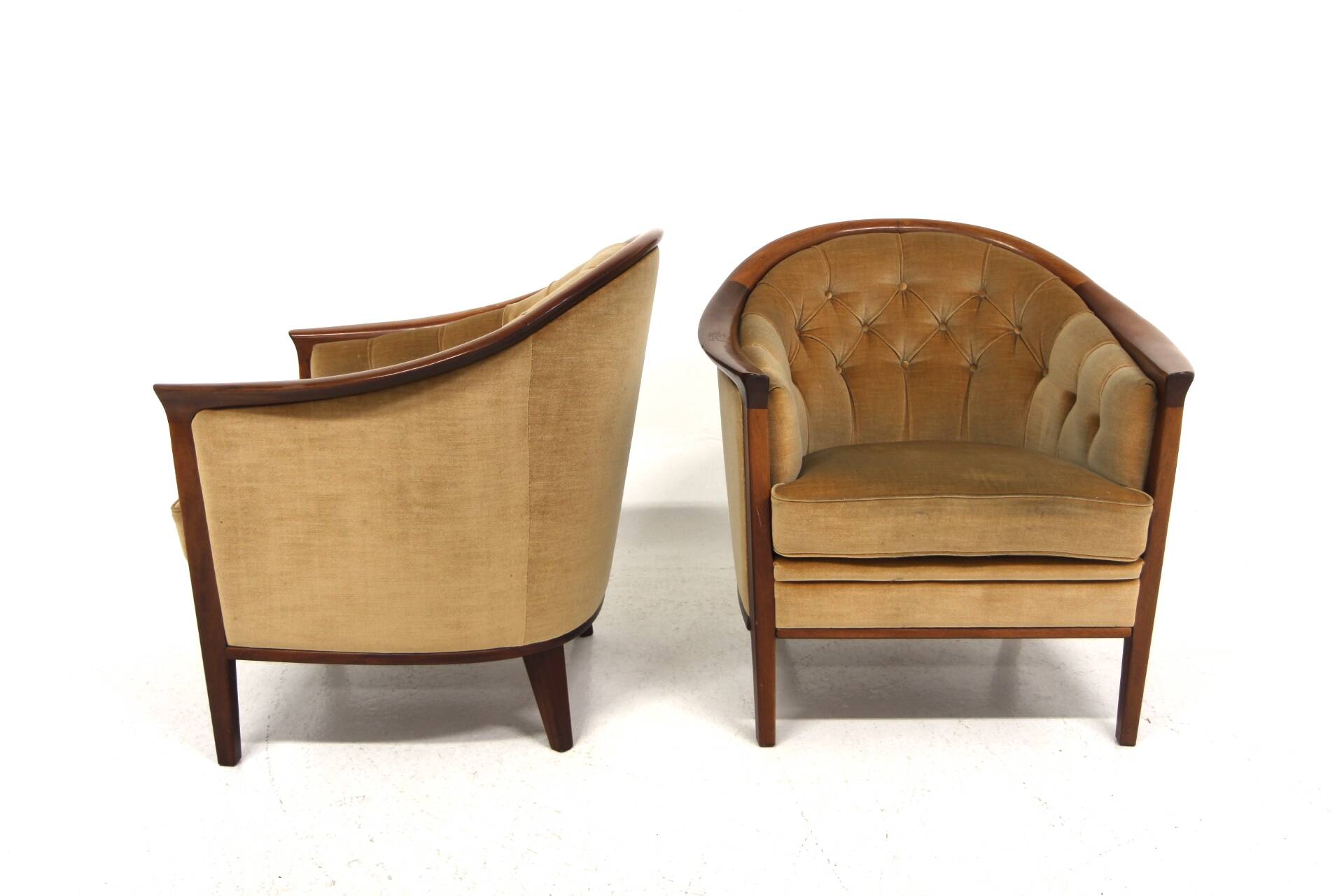 Set de 2 fauteuils "Fabiola" en velours, Bröderna Andersson, Suède, 1960