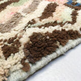 Moroccan Berber rug Boujaad ecru with colorful patterns 267x162cm