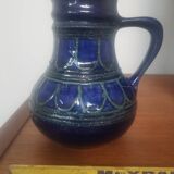 Vase pichet vintage en poterie Strehla – Céramique est-allemande du milieu du siècle, noir