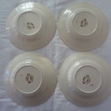 4 plates sarreguemines, hollow faience flowers strasbourg