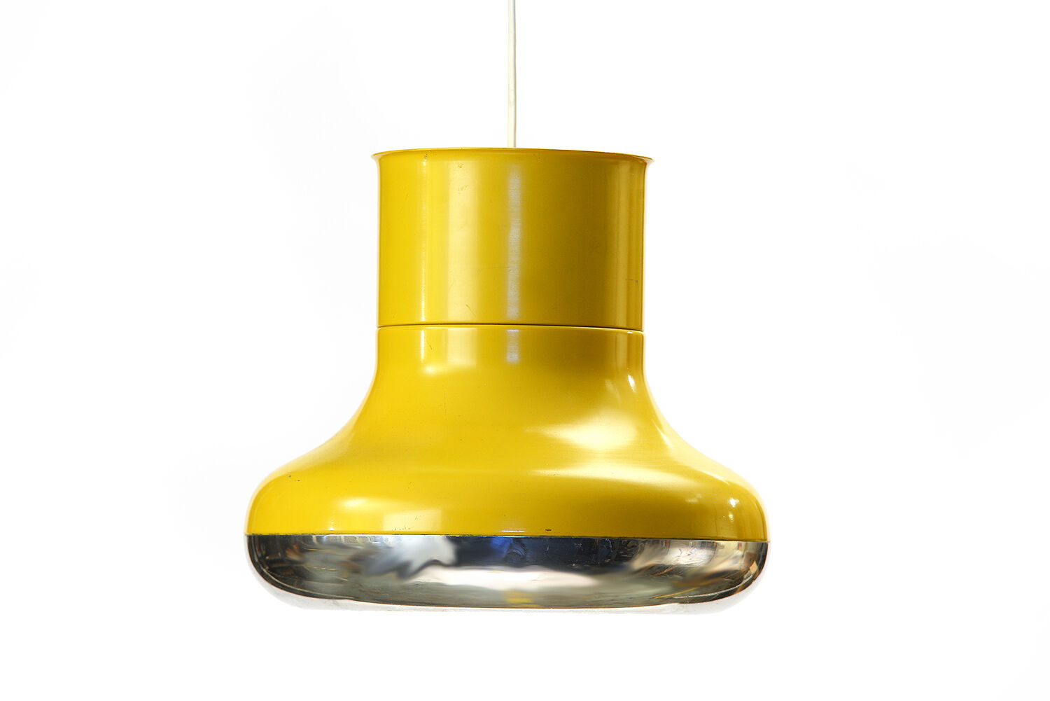 Yellow pendant light "Fluga" by Hemi. Sweden 1970s