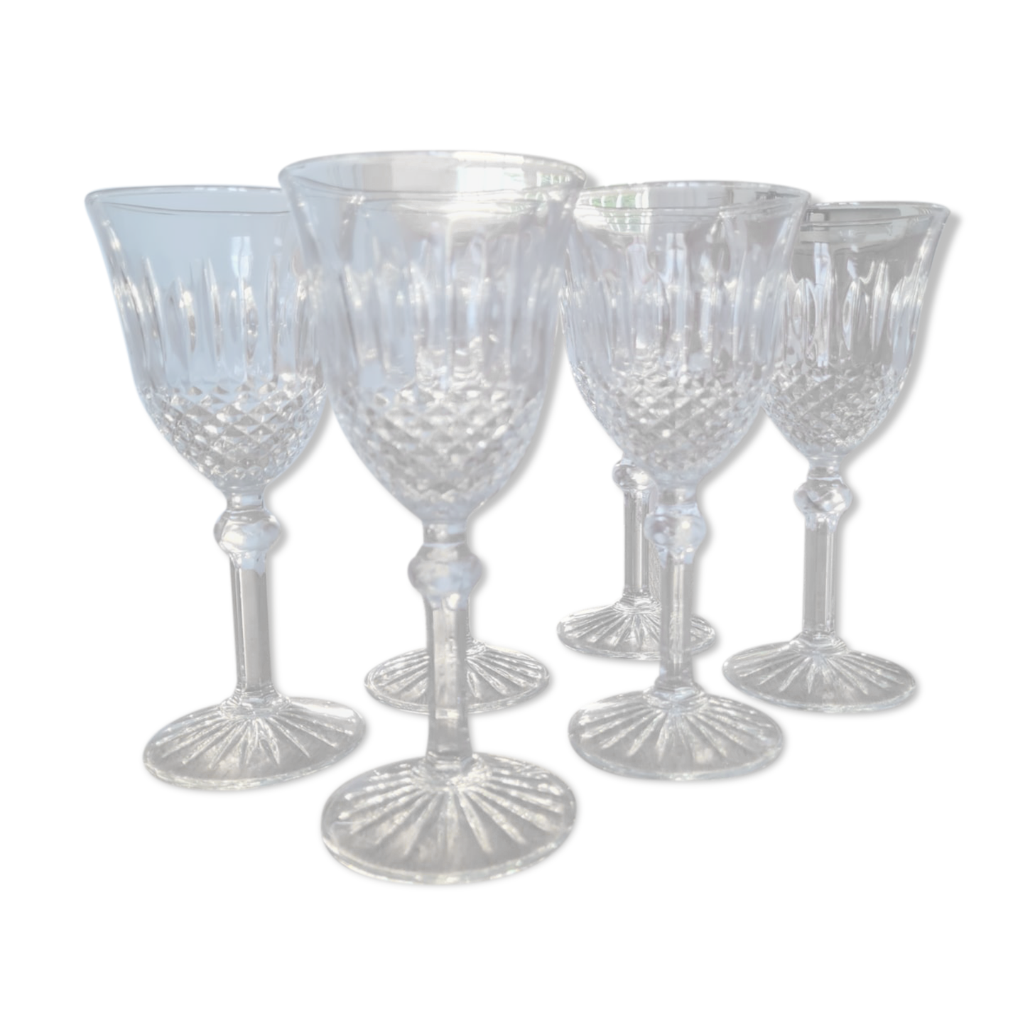 Service of 6 chissed wine glasses