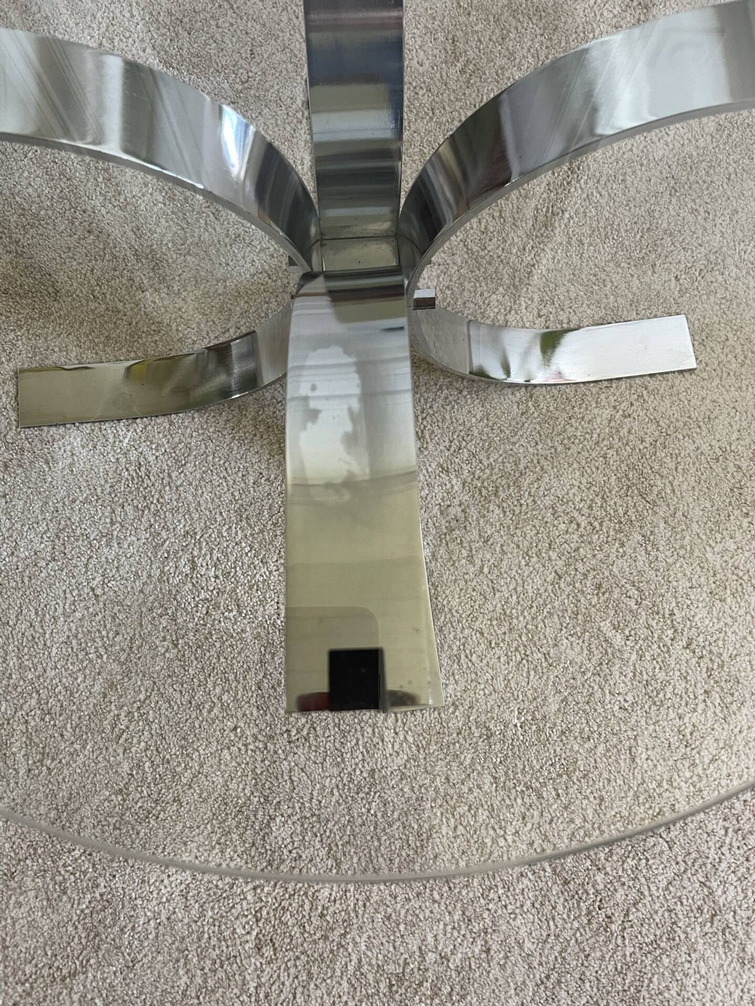 Vintage coffee table in glass and chrome