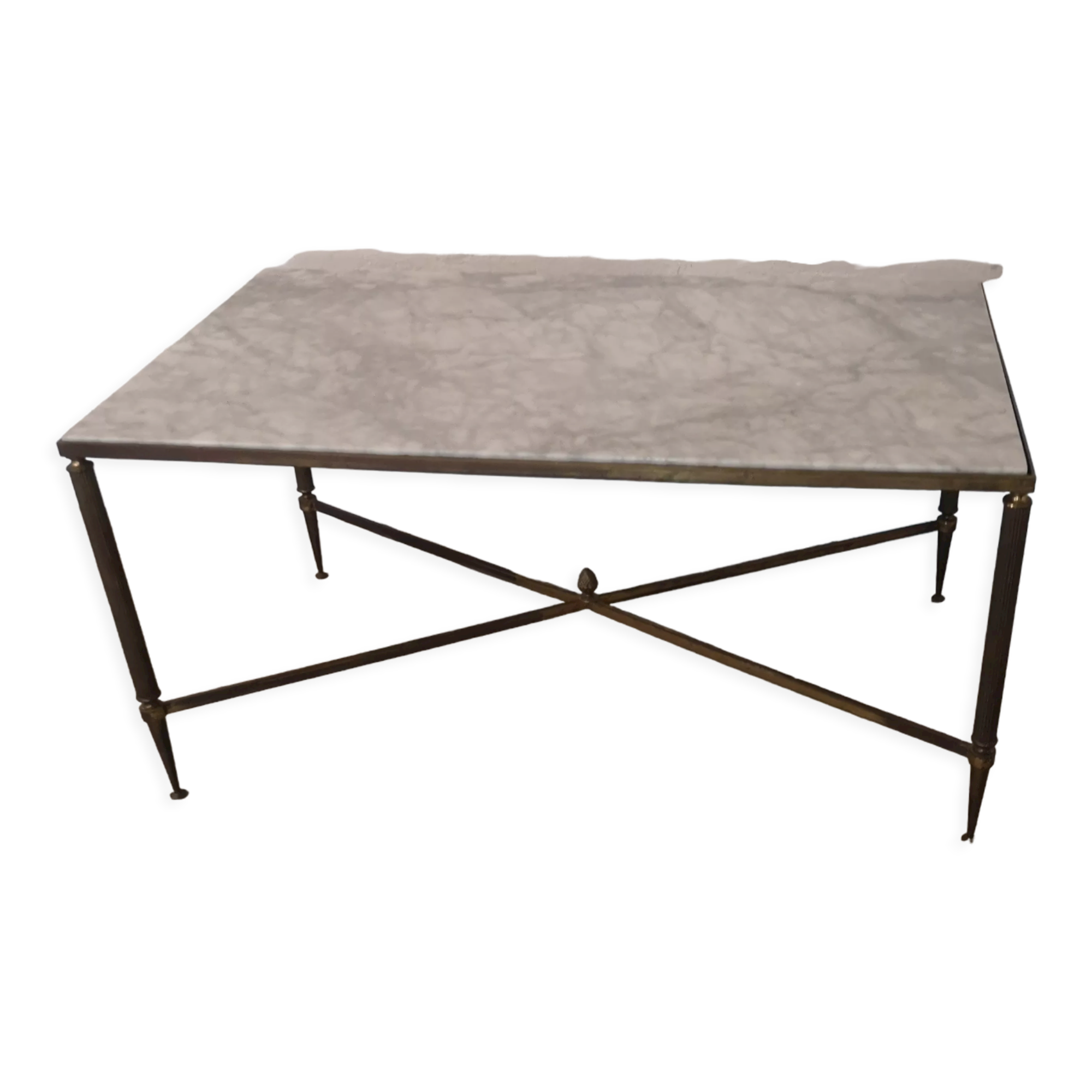 Vintage brass and marble coffee table