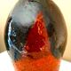 Vase céramique, terre cuite chamottée, émaillée, signature à identifier, vintage