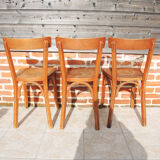 3 old wooden bistro chairs by Baumann