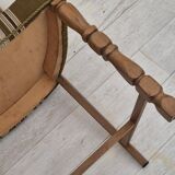 1970s, set of 4 Danish dining chairs in oak wood, green furniture wool.