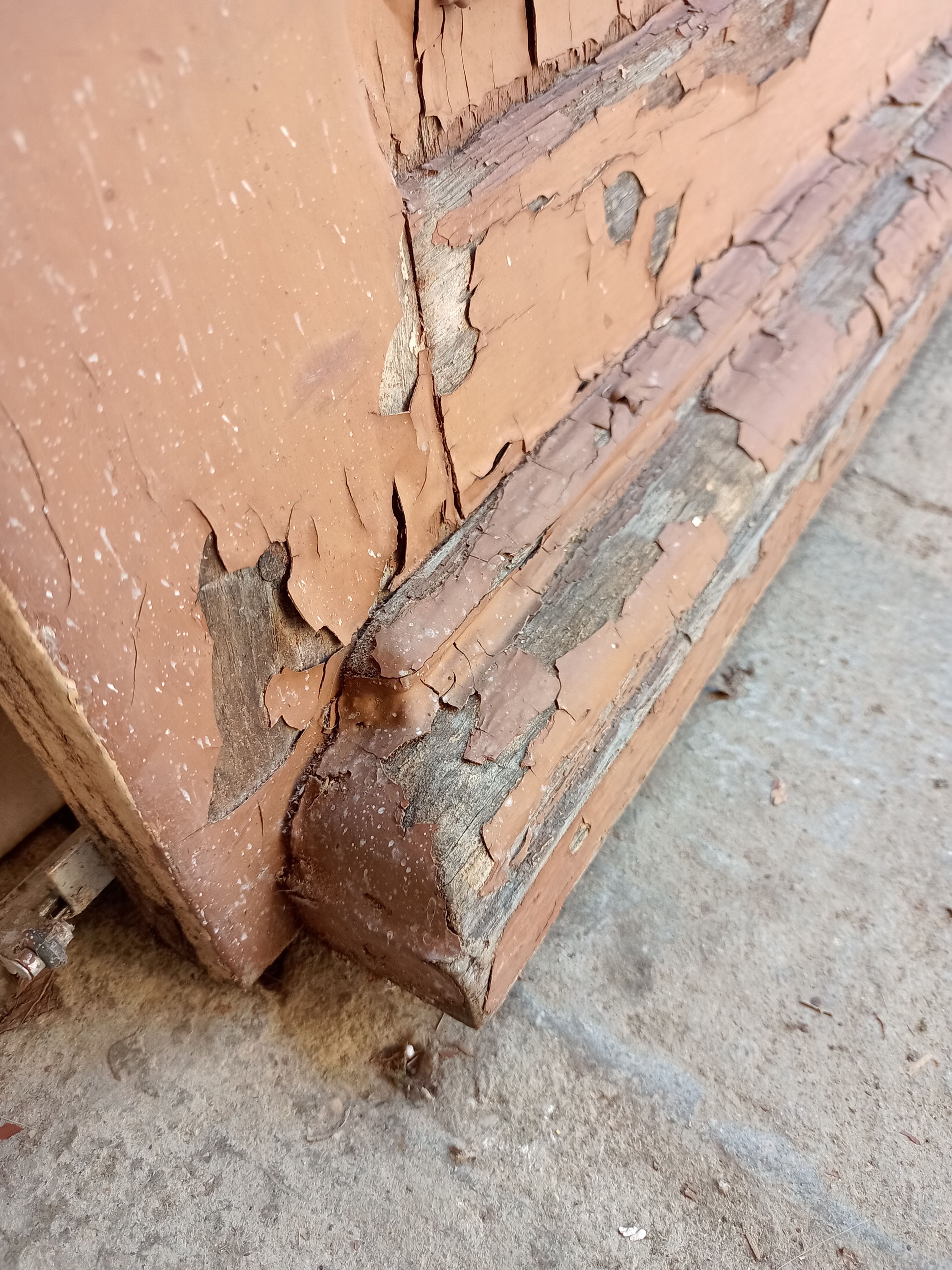 Old glazed door with its shutter