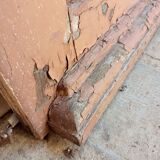 Old glazed door with its shutter