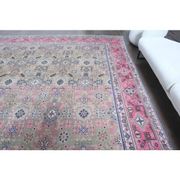 1970s Vintage Persian Handmade Wool Cotton Light Tan Area Rug 285x387