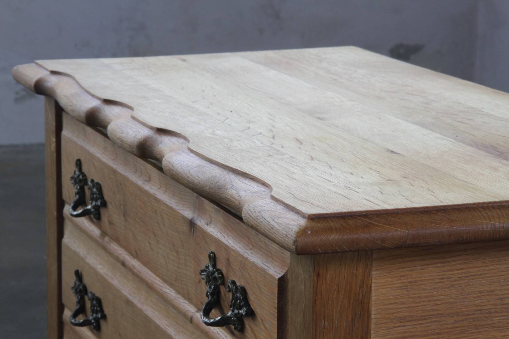 Vintage 1960s Danish three-drawer Oak Side Table, Henning Kjærnulf style