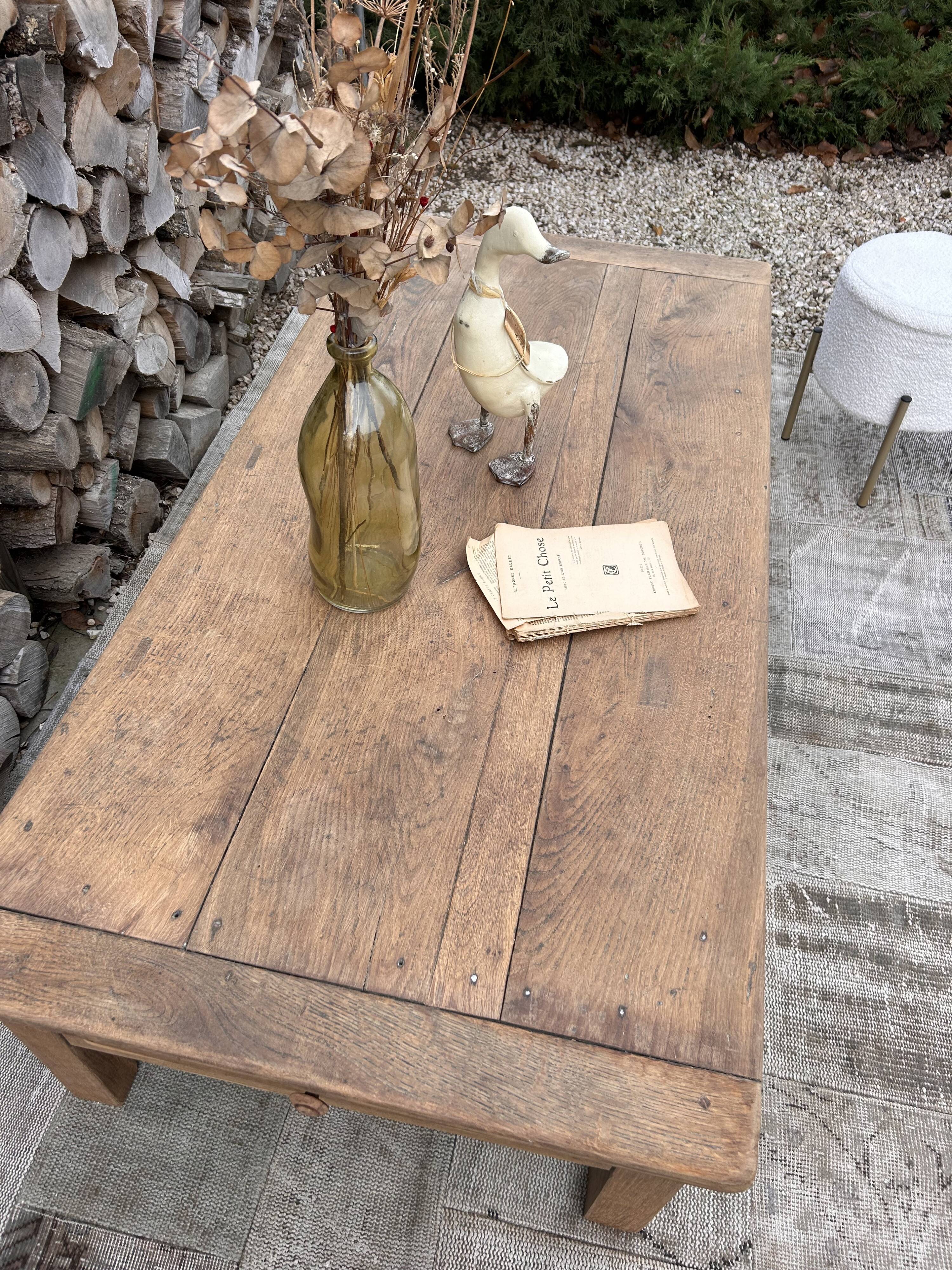 Table basse de ferme chêne massif