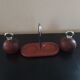 Salt and pepper mill set on base