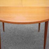 Scandinavian design wooden table, dining room table with integrated extension