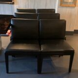 Edouar rambaud black leather chairs