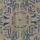Vintage Blue & Sand Beige Large Persian Rug, 246x344Cm