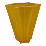 Yellow glass vase from German Walther glass estimated 1970-80s.