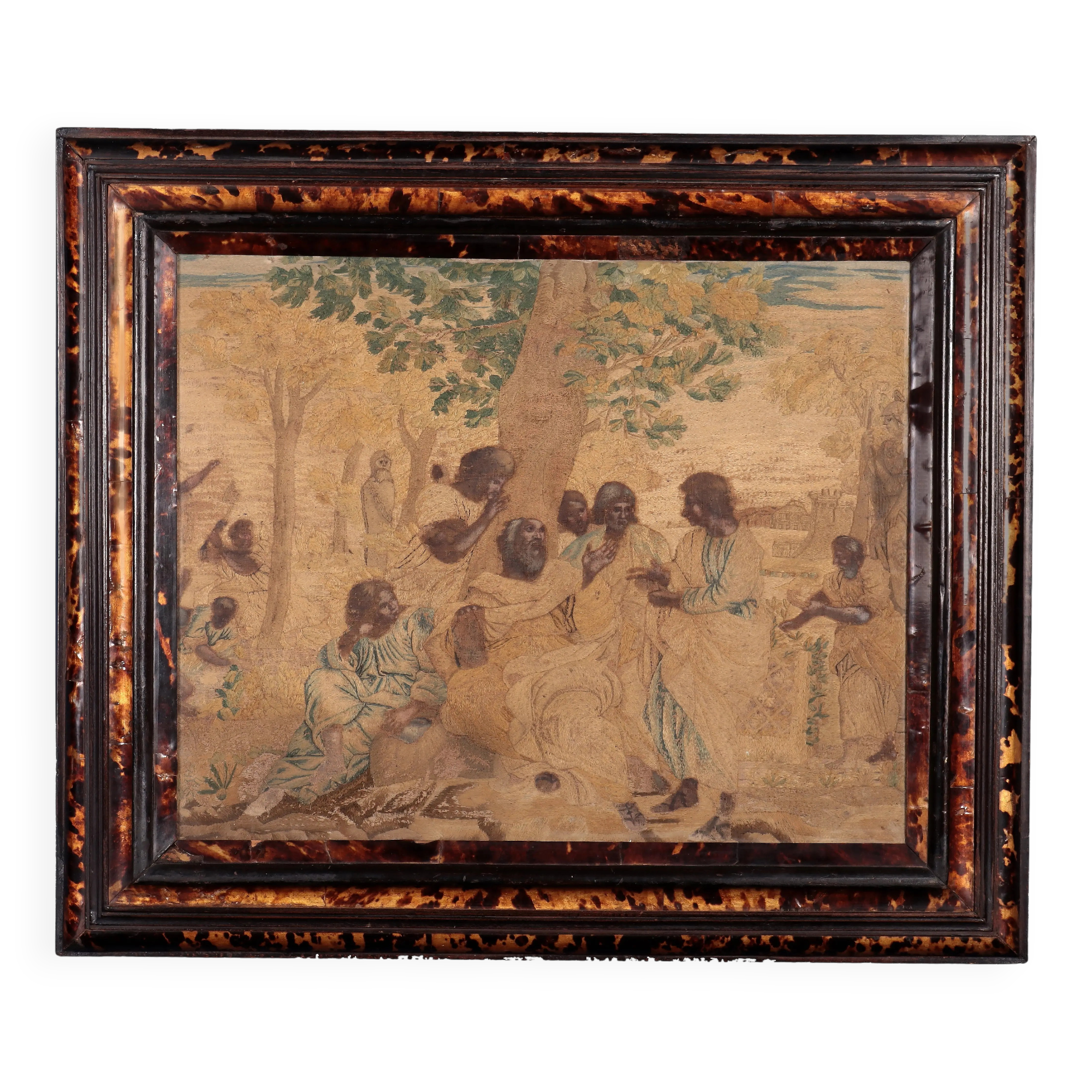 Silk tapestry "The Academy of Plato" Italy 17th-18th century