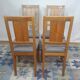 Set of 2 Brutalist chairs in oak and checkered fabric, Denmark, 1960