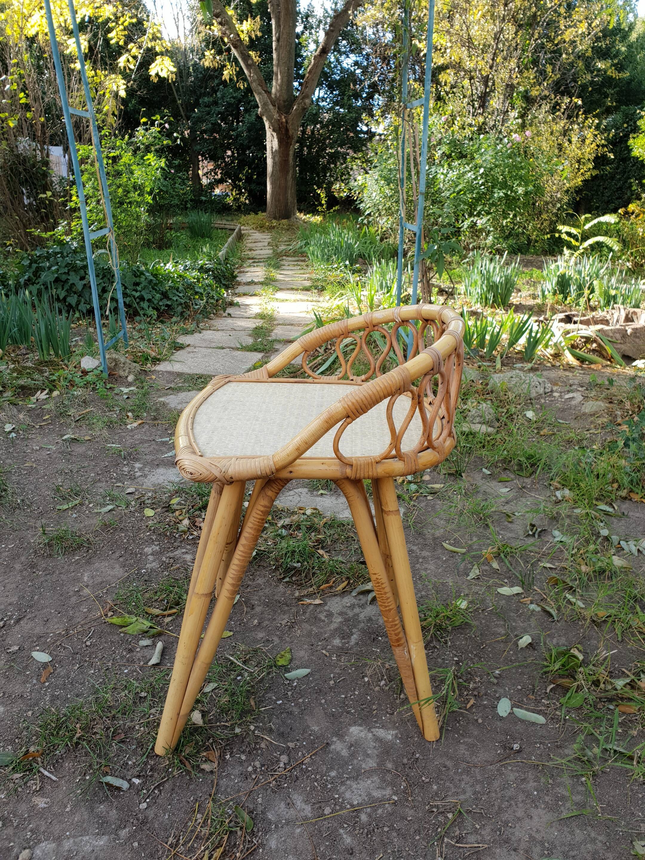Pair of bedside rattan 1970