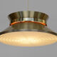 Brass colored aluminium pendant light by Carl Thore for Granhaga Metall. Sweden 1970s.