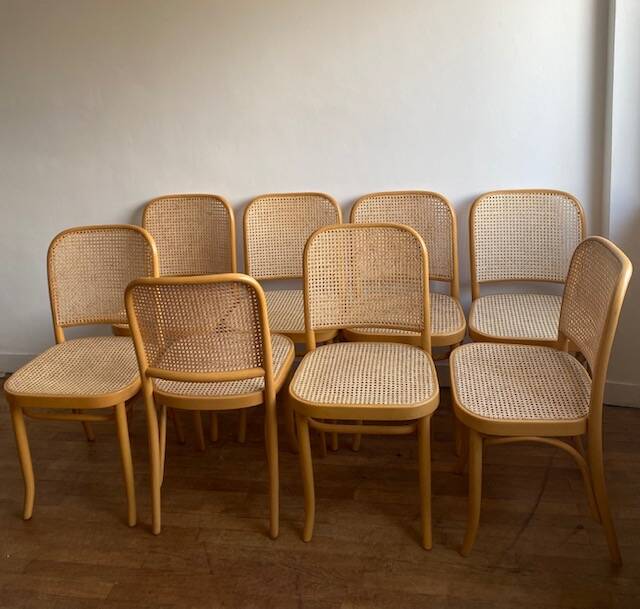 8 vintage cane chairs