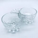 Salerons coquille Saint-Jacques en verre moulé, années 1960