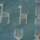 Kilim blue and white handmade carpet, 110x60cm