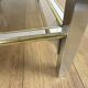 Table basse en chrome et verre fumé à double plateau, années 70