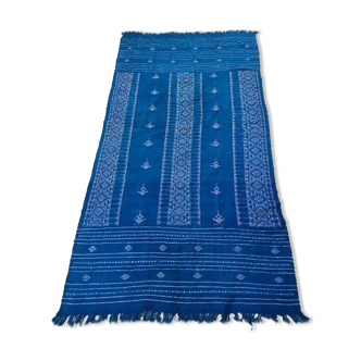 Moroccan blue Berber kilim carpet in pure handmade wool