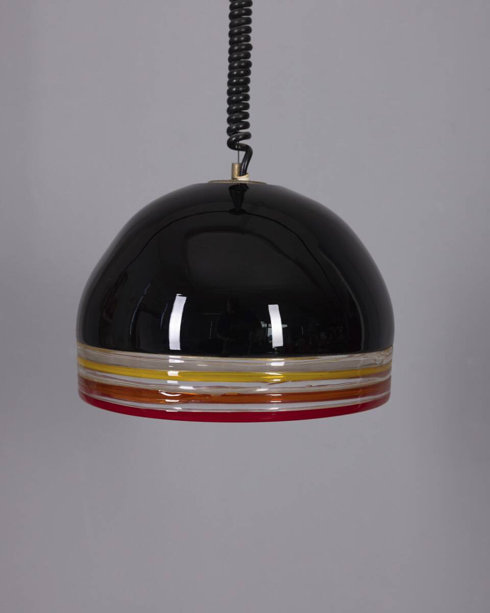 Lampe pendante en verre murano des années 1970 conçue par r pamio et r toso pour leucos