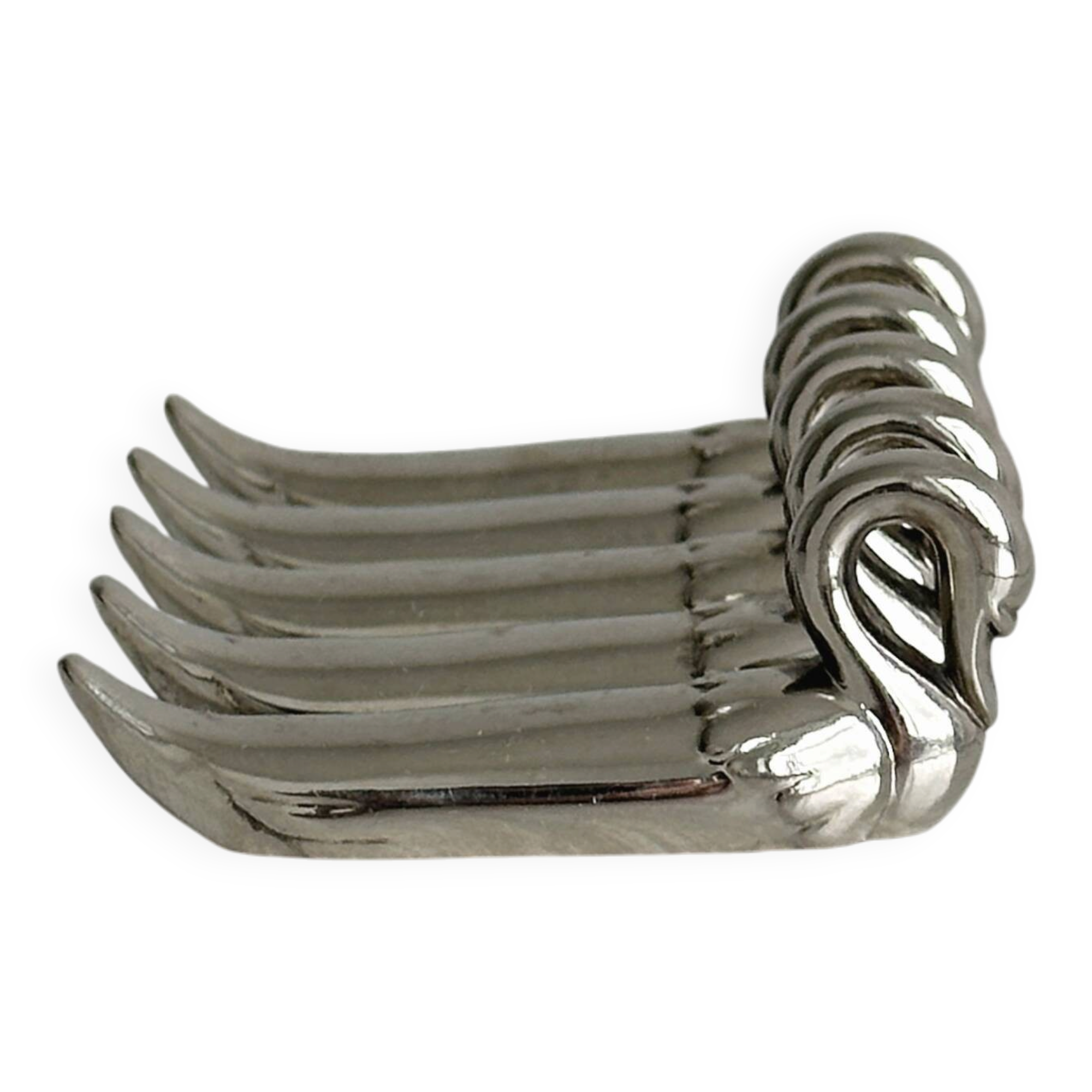 Set of 5 silver-plated swan knife rests