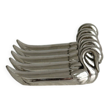 Set of 5 silver-plated swan knife rests