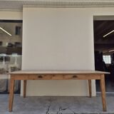 Old rustic farmhouse store table 2 drawers -2m22