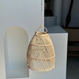 Rattan pendant lamp in the shape of bell D25 H28