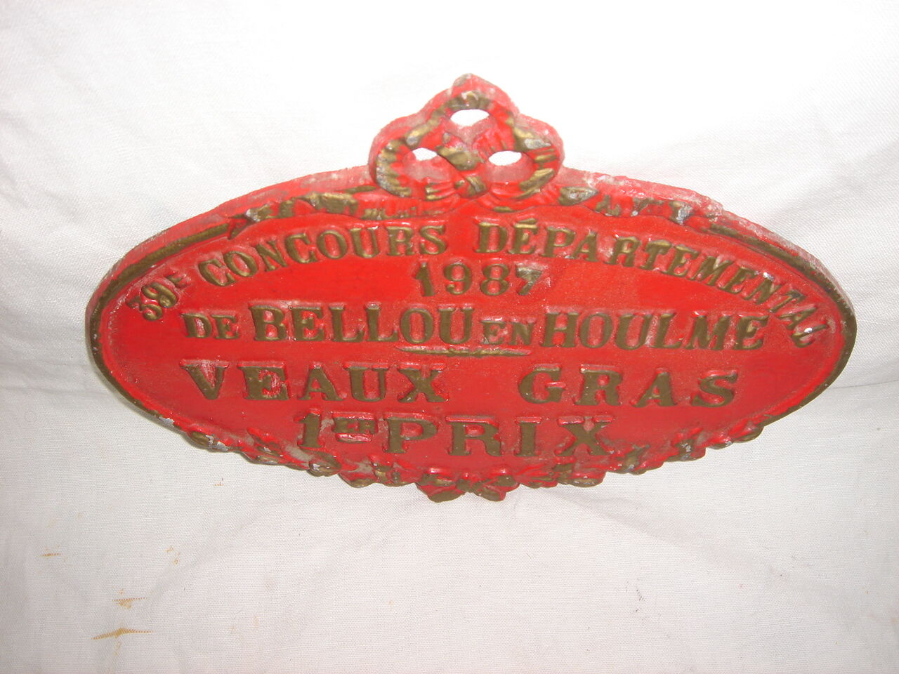 Enamelled plate contest fat calves 1987