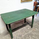 Old green farm table