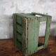 Green wooden bottle case