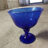 Glass cup of Biot, cobalt blue