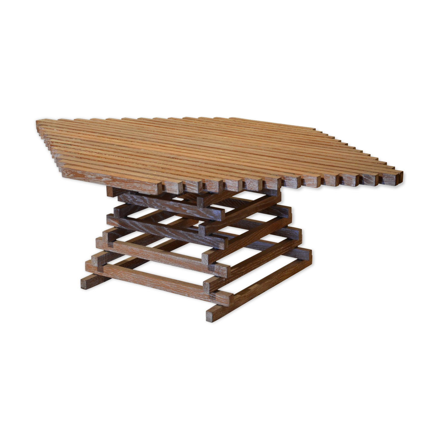 Table ajourée en bois 1980