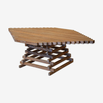 Table ajourée en bois 1980
