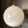 Midcentury Large Chrome and White Murano Glass Sphere by Mazzega, Italy, 1960s