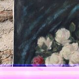 Oil on canvas bouquet of roses still life