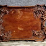 Asie Vers 1900 : plateau aux dragons en bois exotique