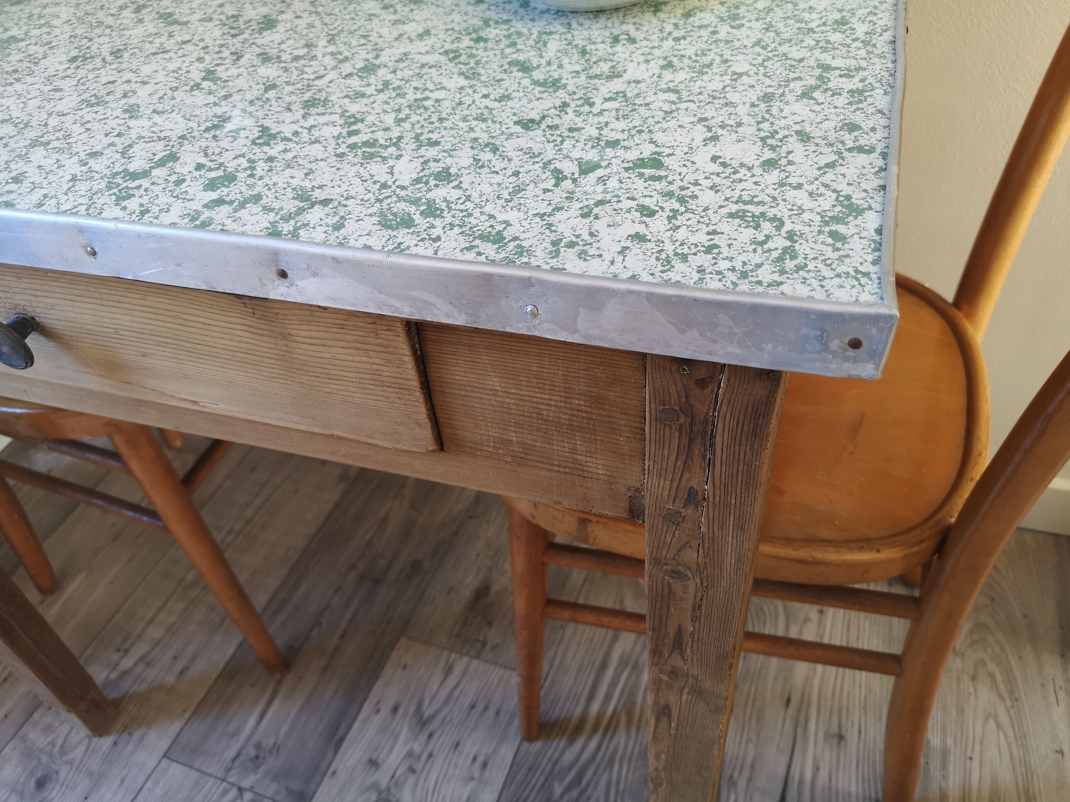 Vintage oak farm table 50s