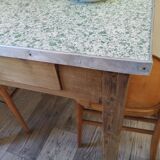 Vintage oak farm table 50s